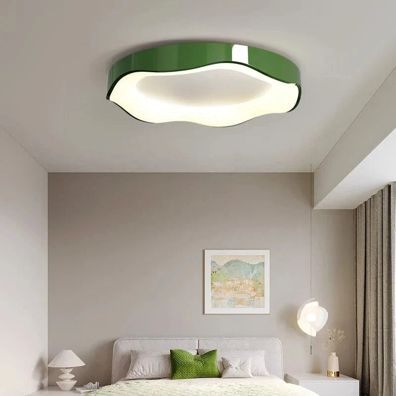 Plafonnier rond design moderne à leds pour une décoration intérieure créative | Marco Lucetti D50 Vert / 3 couleurs sans télécommande