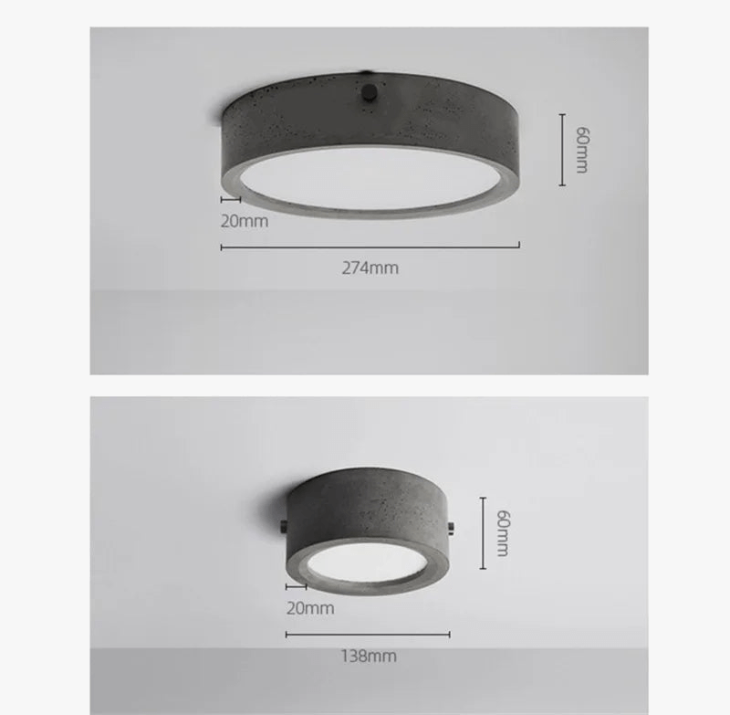 Plafonnier rond en ciment pour un salon moderne | Marco Lucetti