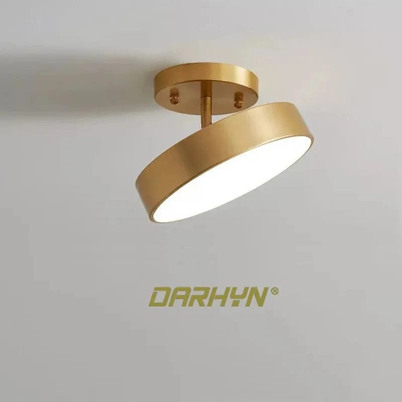 Plafonnier rond en cuivre avec LED pour vestiaire. | Marco Lucetti