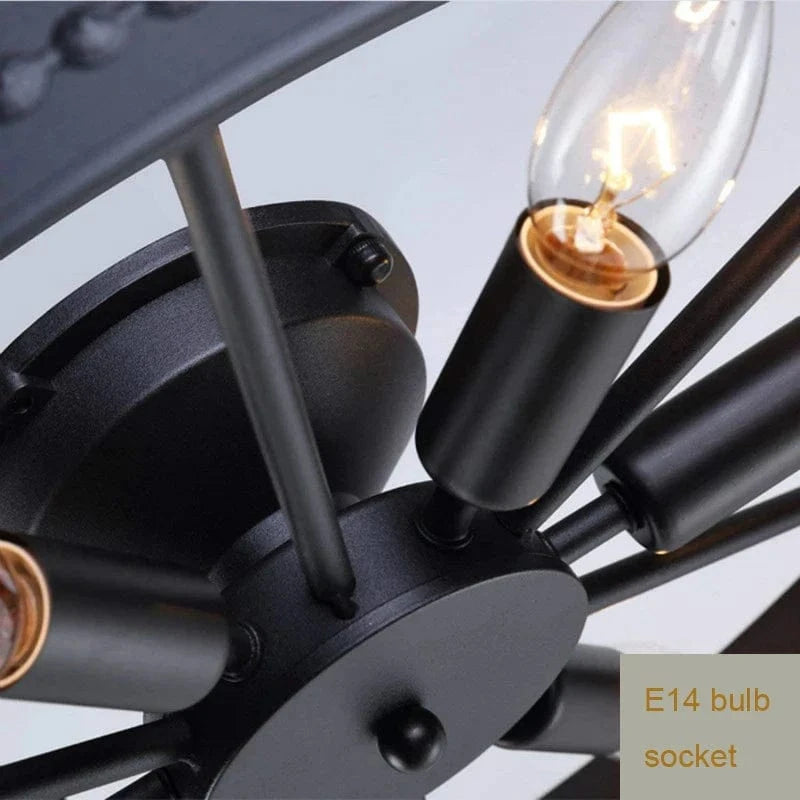 Plafonnier rond en fer au Style industriel rétro américain | Marco Lucetti