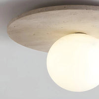 Plafonnier rond en marbre avec ampoule en verre - Parfait pour les restaurants | Marco Lucetti