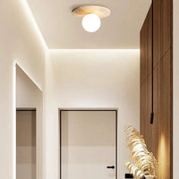 Plafonnier rond en marbre avec ampoule en verre - Parfait pour les restaurants | Marco Lucetti