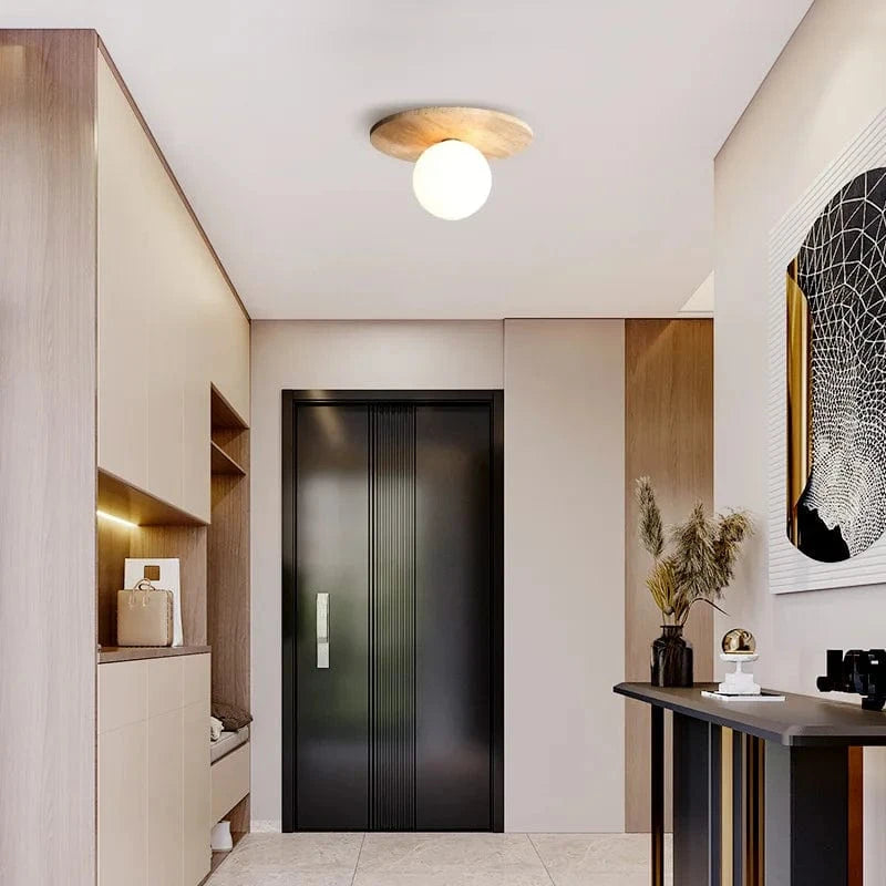 Plafonnier rond en marbre avec ampoule en verre - Parfait pour les restaurants | Marco Lucetti