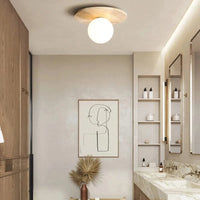 Plafonnier rond en marbre avec ampoule en verre - Parfait pour les restaurants | Marco Lucetti