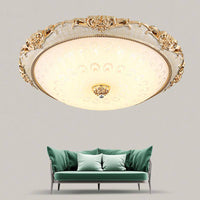 Plafonnier rond LED en acrylique doré | Marco Lucetti