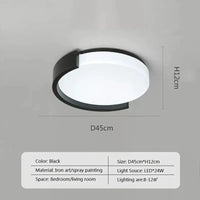 Plafonnier rond LED Nordica Luxe - Idéal pour vos allées | Marco Lucetti D45cm noir / Gradation continue (RC)