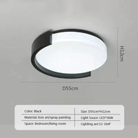 Plafonnier rond LED Nordica Luxe - Idéal pour vos allées | Marco Lucetti D55cm noir / Gradation continue (RC)