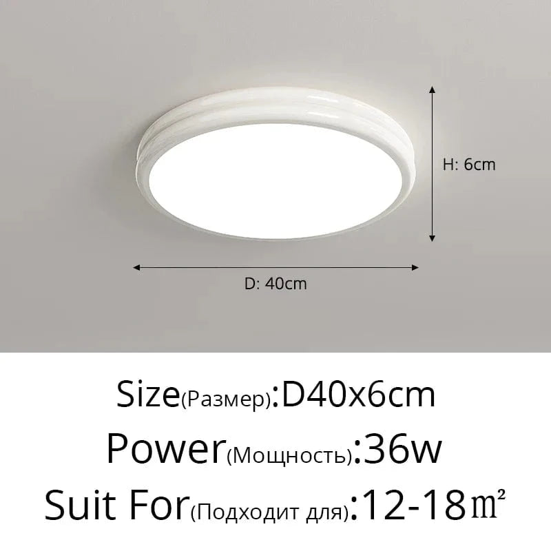 Plafonnier rond minimaliste LED pour éclairage intérieur | Marco Lucetti Blanc 40cm / 3 couleurs sans télécommande