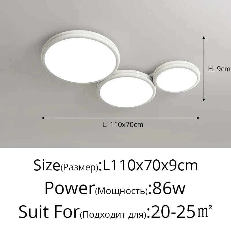 Plafonnier rond minimaliste LED pour éclairage intérieur | Marco Lucetti C Blanc 110CM / Luminosité variable