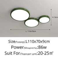 Plafonnier rond minimaliste LED pour éclairage intérieur | Marco Lucetti C Vert 110CM / Luminosité variable