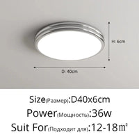Plafonnier rond minimaliste LED pour éclairage intérieur | Marco Lucetti Chromé 40cm / 3 couleurs sans télécommande