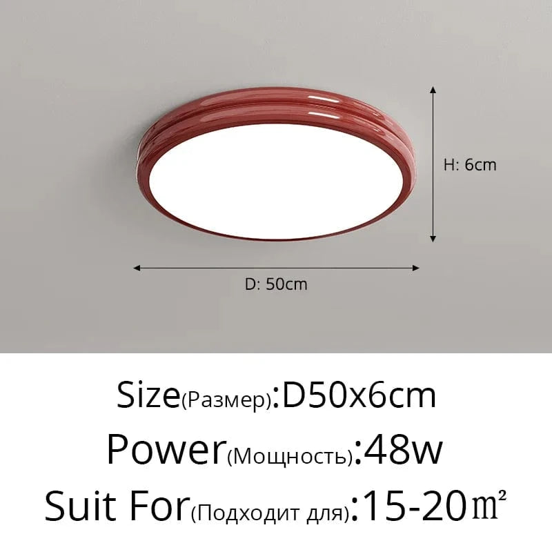Plafonnier rond minimaliste LED pour éclairage intérieur | Marco Lucetti Rouge 50cm / Luminosité variable