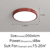 Plafonnier rond minimaliste LED pour éclairage intérieur | Marco Lucetti Rouge 50cm / Luminosité variable