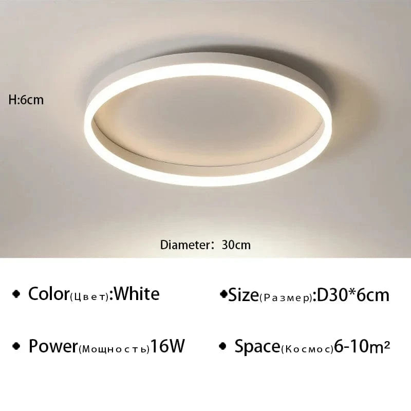 Plafonnier rond moderne à LEDs pour éclairer votre intérieur | Marco Lucetti Blanc D30cm / Blanc chaud