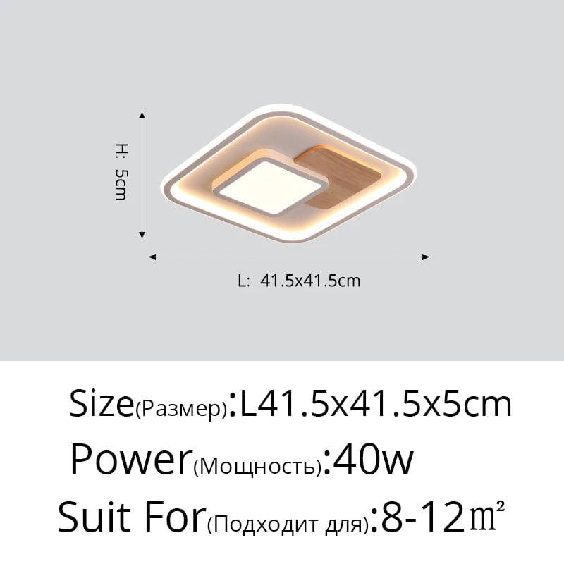 Plafonnier rond moderne en bois véritable avec LEDs décoratives - Éclat Naturel | Marco Lucetti