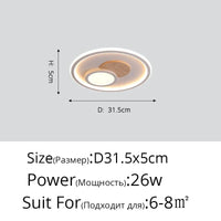 Plafonnier rond moderne en bois véritable avec LEDs décoratives - Éclat Naturel | Marco Lucetti A rond de 31,5 cm / Blanc chaud Pas de télécommande