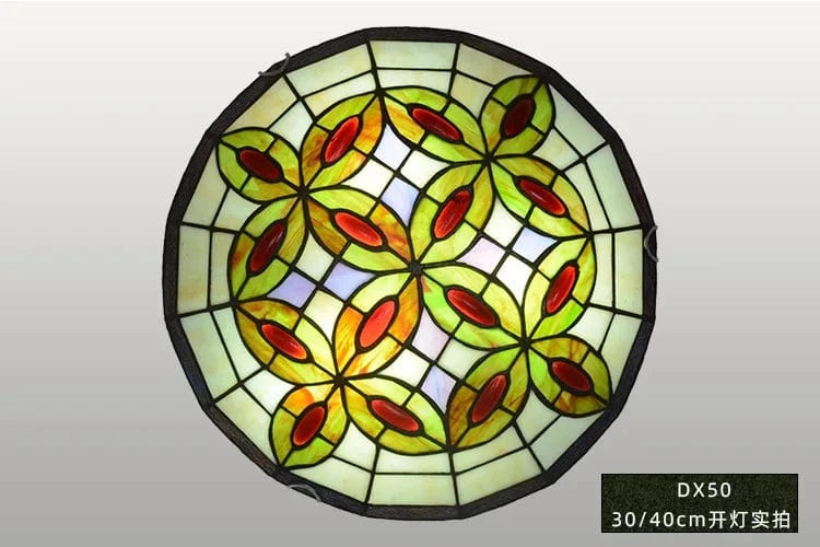 Plafonnier rond ultra-mince Tiffany pour éclairer votre intérieur | Marco Lucetti F / D30cm