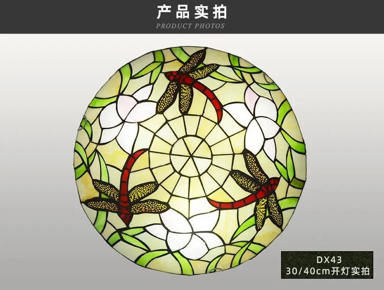 Plafonnier rond ultra-mince Tiffany pour éclairer votre intérieur | Marco Lucetti G / D30cm