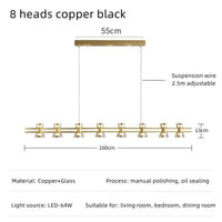 Plafonnier Rond Verre et Cuivre eleganzza | Marco Lucetti B 8 têtes cuivre / 3 couleurs sans télécommande