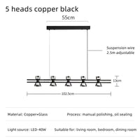 Plafonnier Rond Verre et Cuivre eleganzza | Marco Lucetti Tête B 5 noire / 3 couleurs sans télécommande