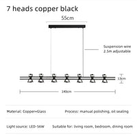 Plafonnier Rond Verre et Cuivre eleganzza | Marco Lucetti Tête B 7 noire / 3 couleurs sans télécommande