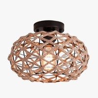 Plafonnier Rustique en Corde de Chanvre - Noir | Marco Lucetti