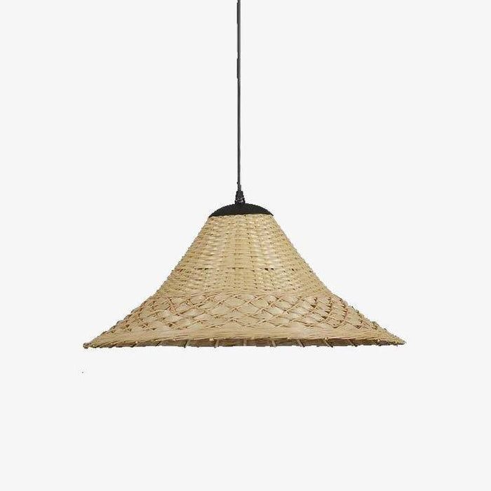 Suspension rustique LED en rotin
