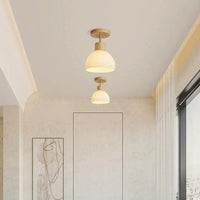 Plafonnier Scandinave en Bois et Verre Rayé - Design Moderne et Décoratif | Marco Lucetti