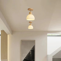 Plafonnier Scandinave en Bois et Verre Rayé - Design Moderne et Décoratif | Marco Lucetti