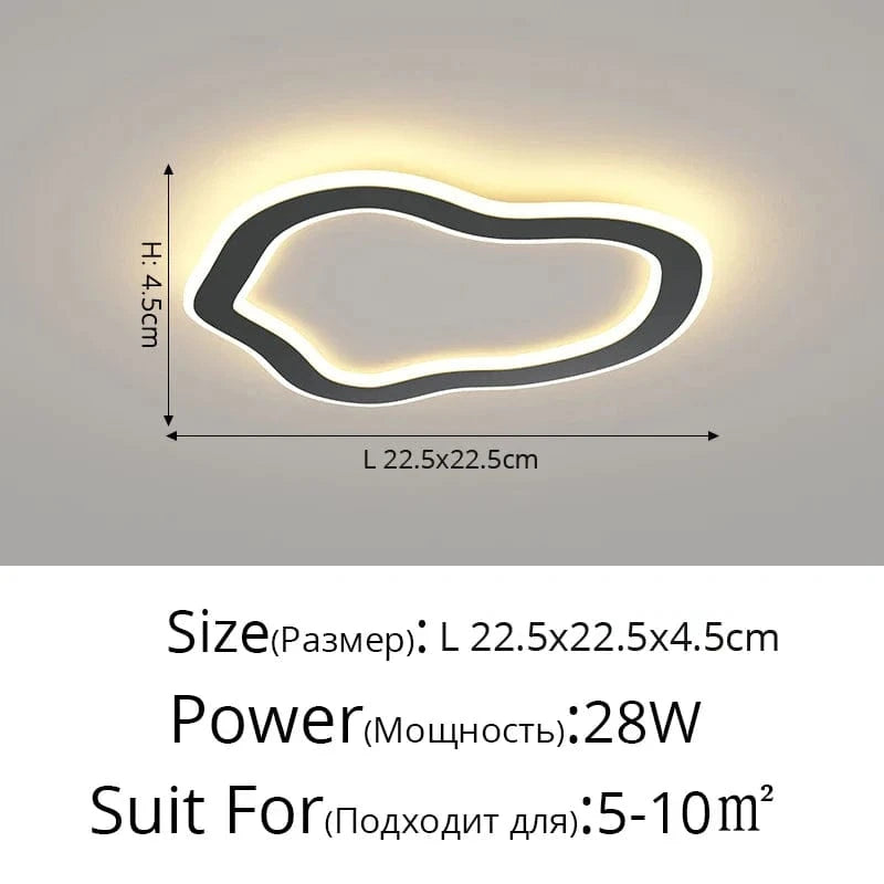 Plafonnier Scandinave Moderne Minimaliste pour Balcon et Chambre | Marco Lucetti Noir style E L22cm / Lumière chaude 3000K