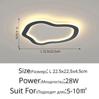 Plafonnier Scandinave Moderne Minimaliste pour Balcon et Chambre | Marco Lucetti Noir style E L22cm / Lumière chaude 3000K