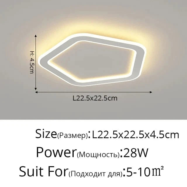 Plafonnier Scandinave Moderne Minimaliste pour Balcon et Chambre | Marco Lucetti Style blanc A L22cm / Lumière blanche 6000K