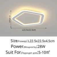 Plafonnier Scandinave Moderne Minimaliste pour Balcon et Chambre | Marco Lucetti Style blanc A L22cm / Lumière blanche 6000K