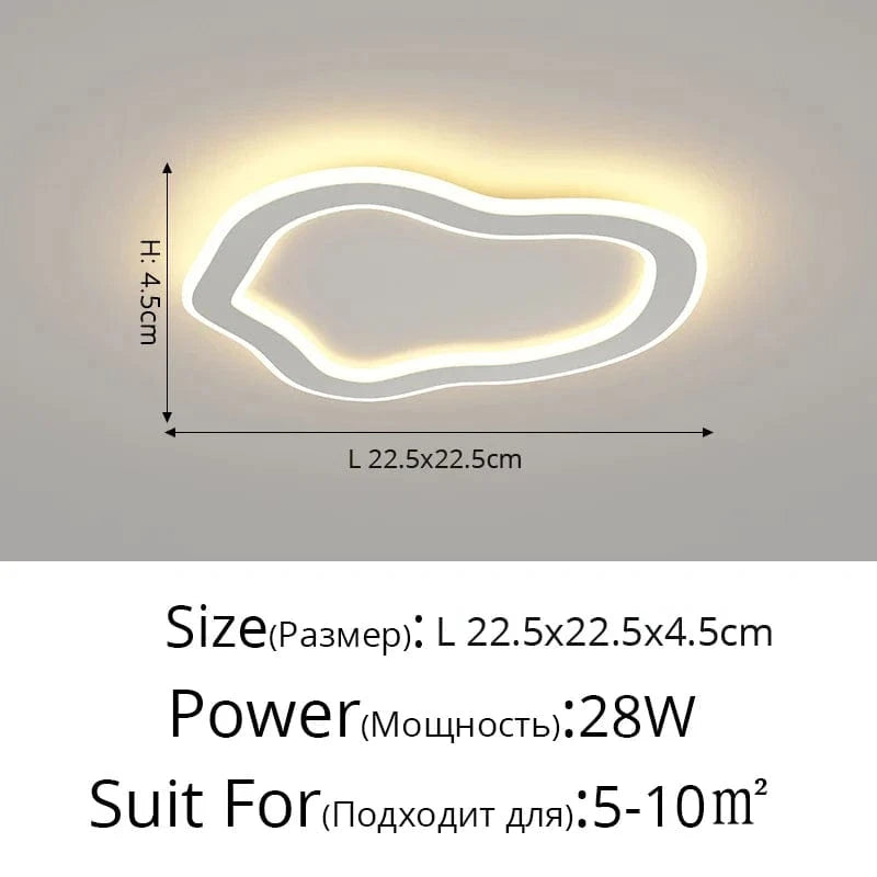 Plafonnier Scandinave Moderne Minimaliste pour Balcon et Chambre | Marco Lucetti Style blanc E L22cm / Lumière chaude 3000K