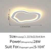 Plafonnier Scandinave Moderne Minimaliste pour Balcon et Chambre | Marco Lucetti Style blanc E L22cm / Lumière chaude 3000K