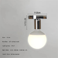 Plafonnier Simple rétro industriel en métal pour une décoration tendance de la maison | Marco Lucetti Argenté / CN