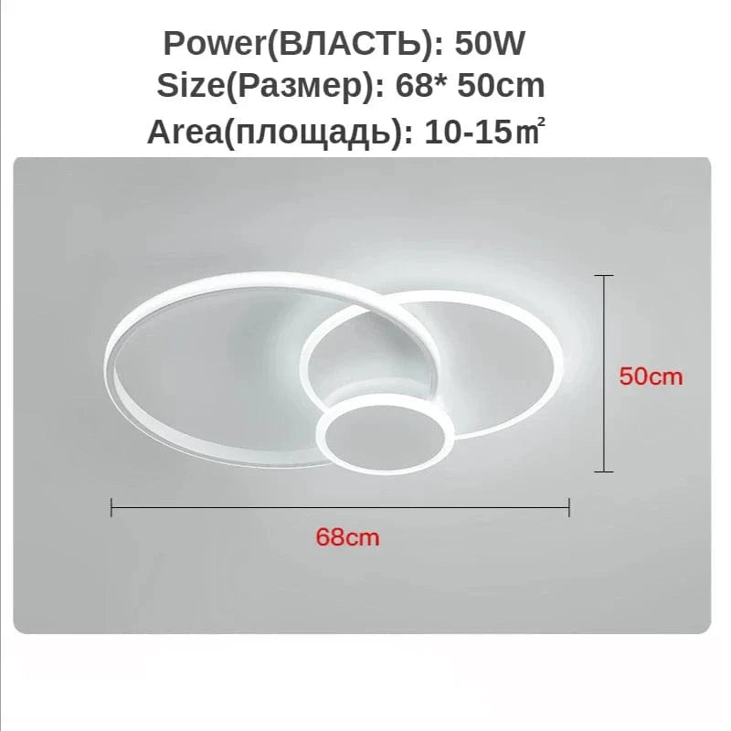 Plafonnier Smart Home | Marco Lucetti 50W-68cmx50cm / Blanc pas de télécommande