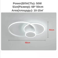 Plafonnier Smart Home | Marco Lucetti 50W-68cmx50cm / Blanc pas de télécommande