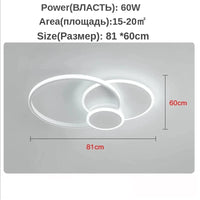 Plafonnier Smart Home | Marco Lucetti 60W-81cmx60cm / Blanc pas de télécommande