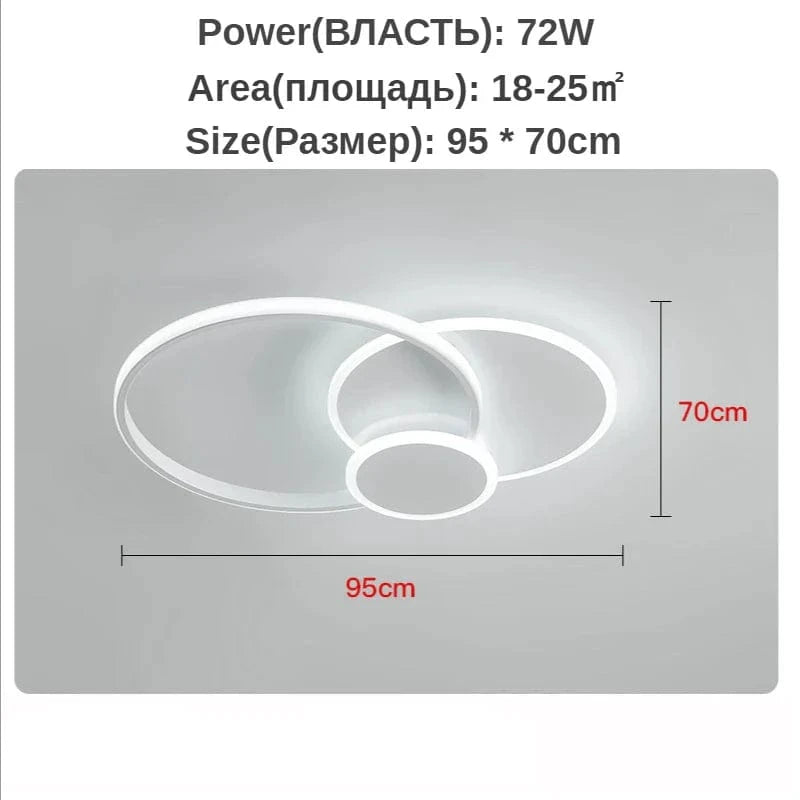 Plafonnier Smart Home | Marco Lucetti 72W-95cmx70cm / Blanc pas de télécommande