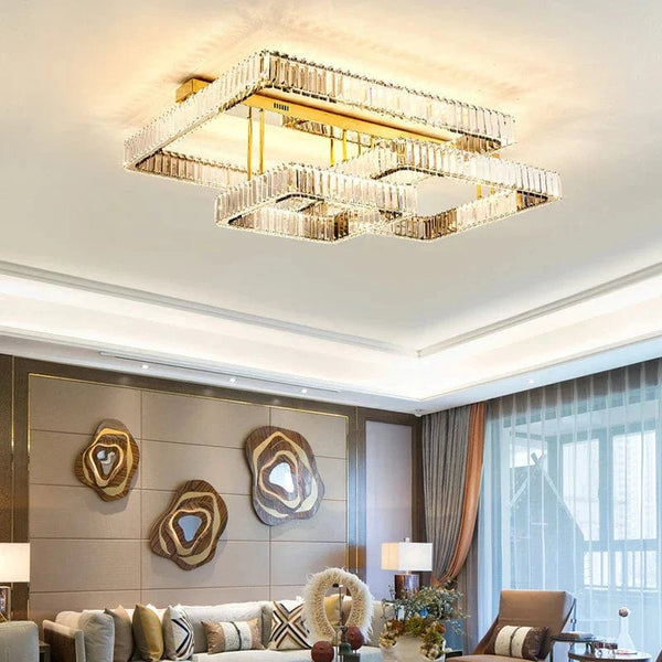 Plafonnier Smart Led Crystal Hall Luxe pour un Éclairage Moderne et Élégant de Salon | Marco Lucetti
