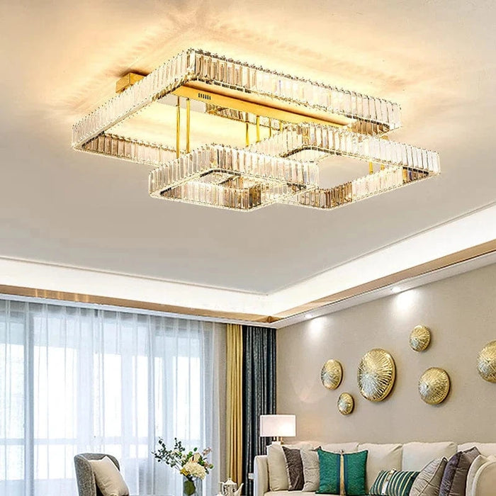 Plafonnier Smart Led Crystal Hall Luxe pour un Éclairage Moderne et Élégant de Salon | Marco Lucetti