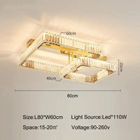 Plafonnier Smart Led Crystal Hall Luxe pour un Éclairage Moderne et Élégant de Salon | Marco Lucetti 60 40 cmB / Lumière chaude