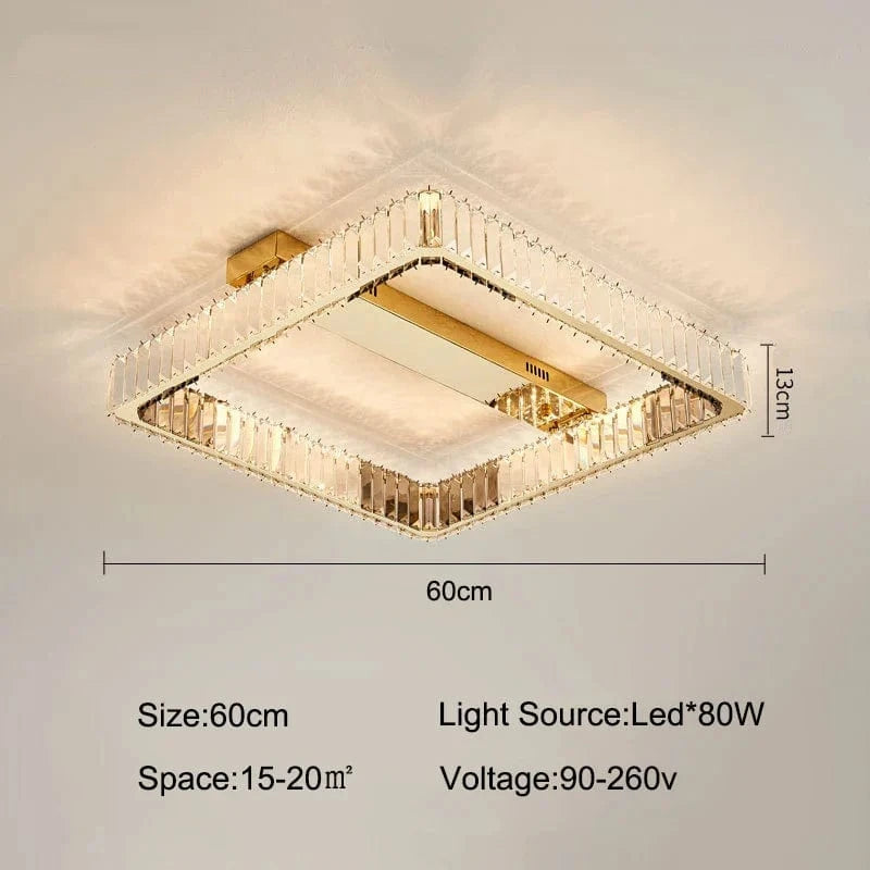 Plafonnier Smart Led Crystal Hall Luxe pour un Éclairage Moderne et Élégant de Salon | Marco Lucetti Plafonnier 60cm / Lumière blanche