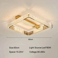 Plafonnier Smart Led Crystal Hall Luxe pour un Éclairage Moderne et Élégant de Salon | Marco Lucetti Plafonnier 60cm / Lumière blanche