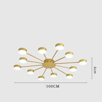 Plafonnier Solaire LED Design | Marco Lucetti 12 / Doré / Froide