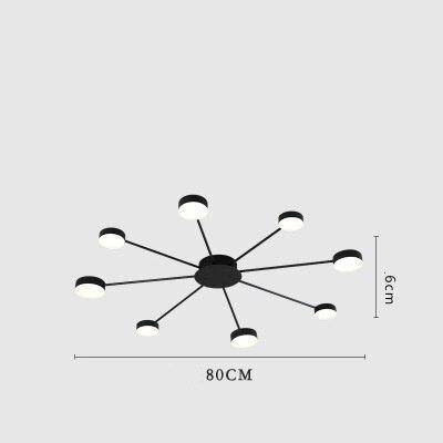 Plafonnier Solaire LED Design | Marco Lucetti 8 / Noir / Froide