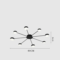 Plafonnier Solaire LED Design | Marco Lucetti 8 / Noir / Froide