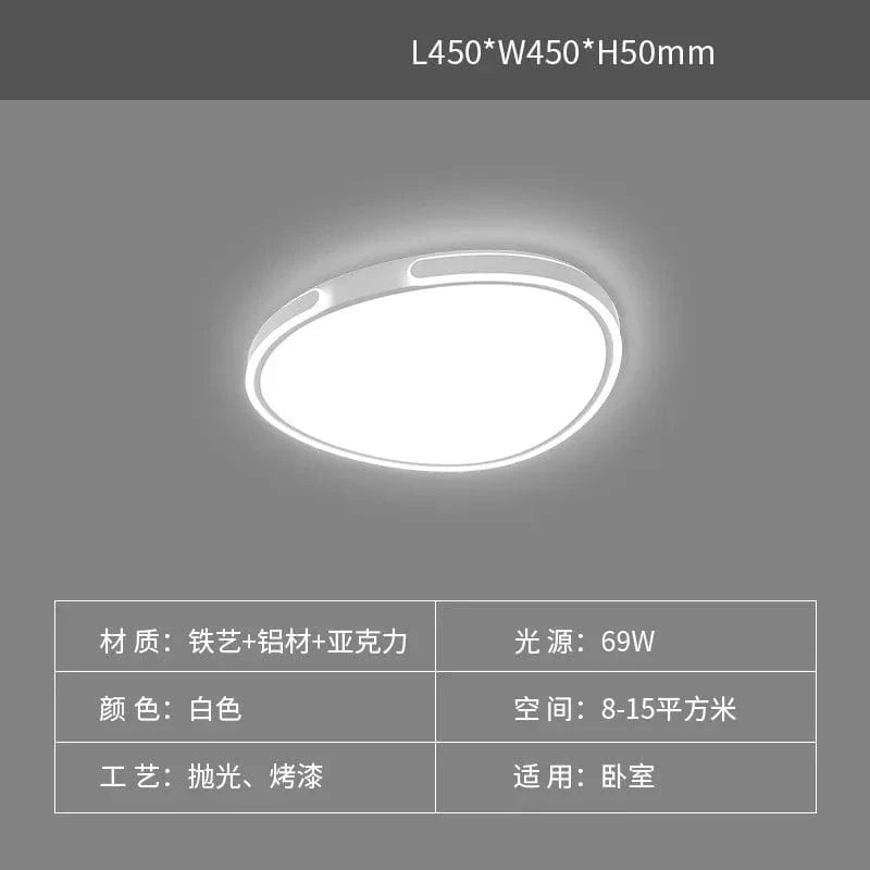 Plafonnier Sophistiqué et Moderne | Marco Lucetti Ovale-Blanc / Gradation tricolore