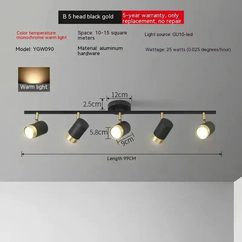 Plafonnier Spot Led | Marco Lucetti C 5 têtes